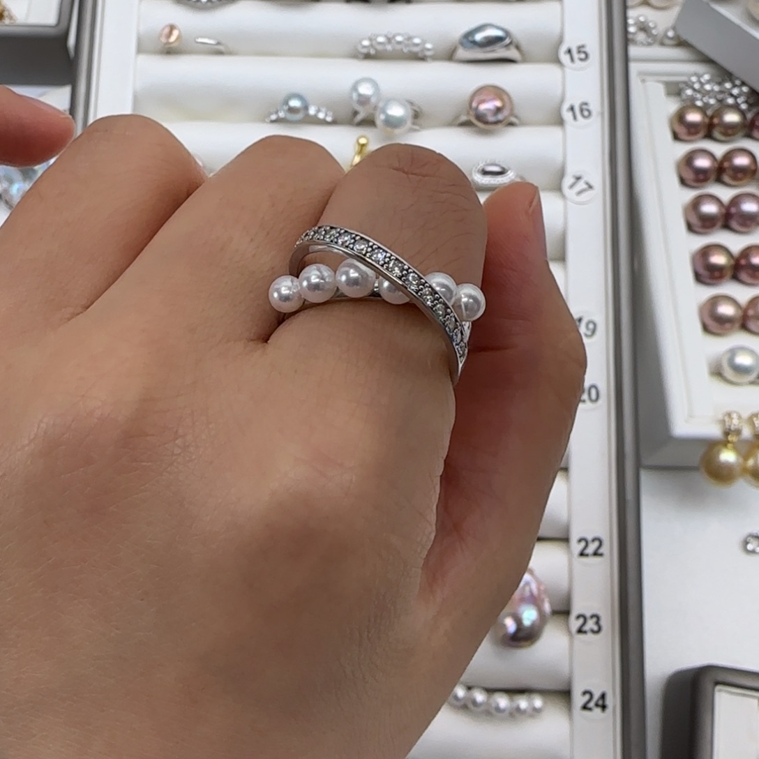 淡水珍珠戒指银S925镶嵌