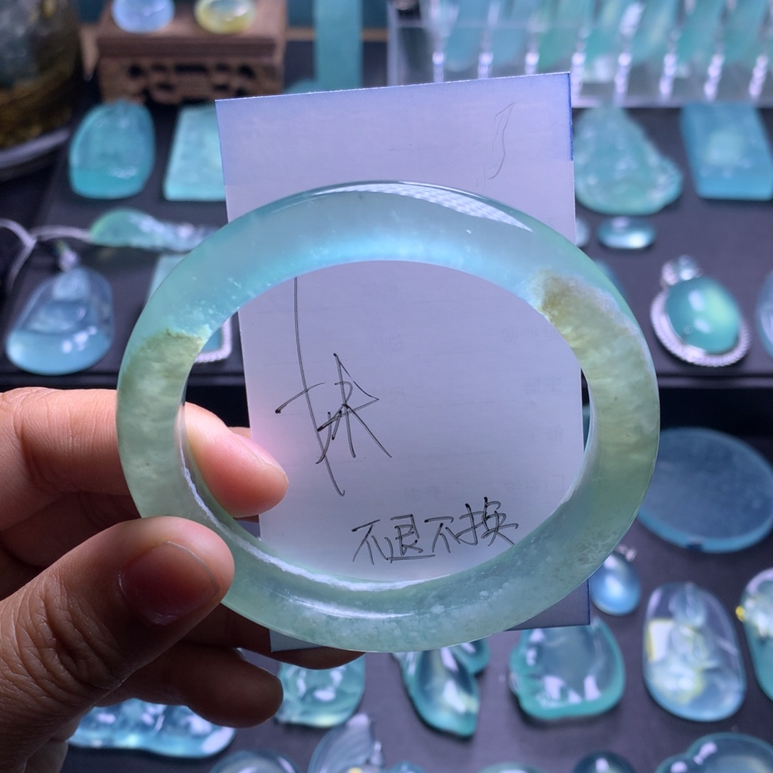 蛇纹石玉手镯58.8未镶嵌露*