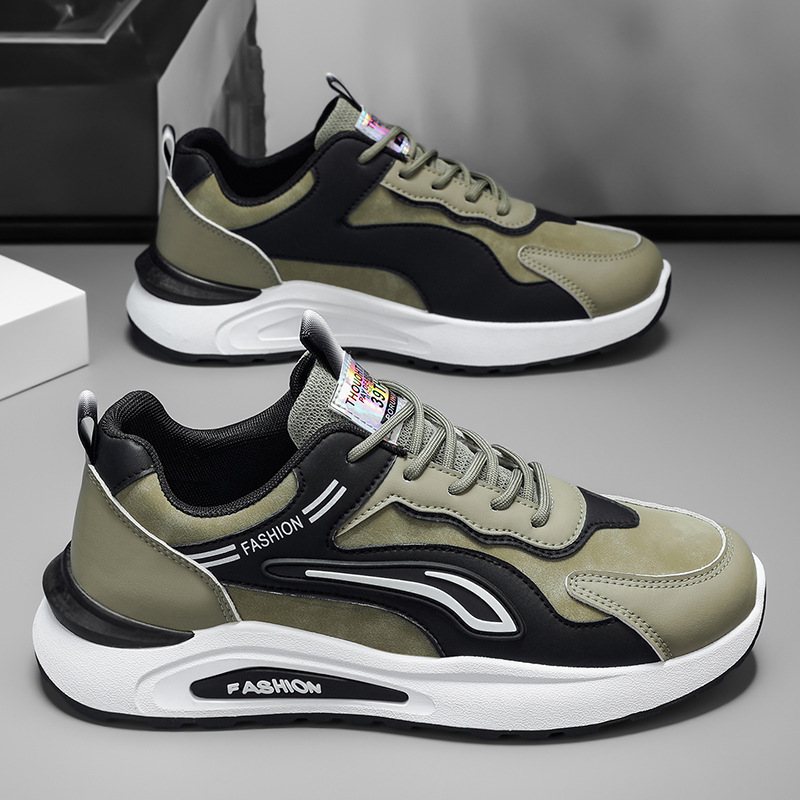 2025秋季男鞋新款透气运动鞋厚底防滑休闲板鞋1172