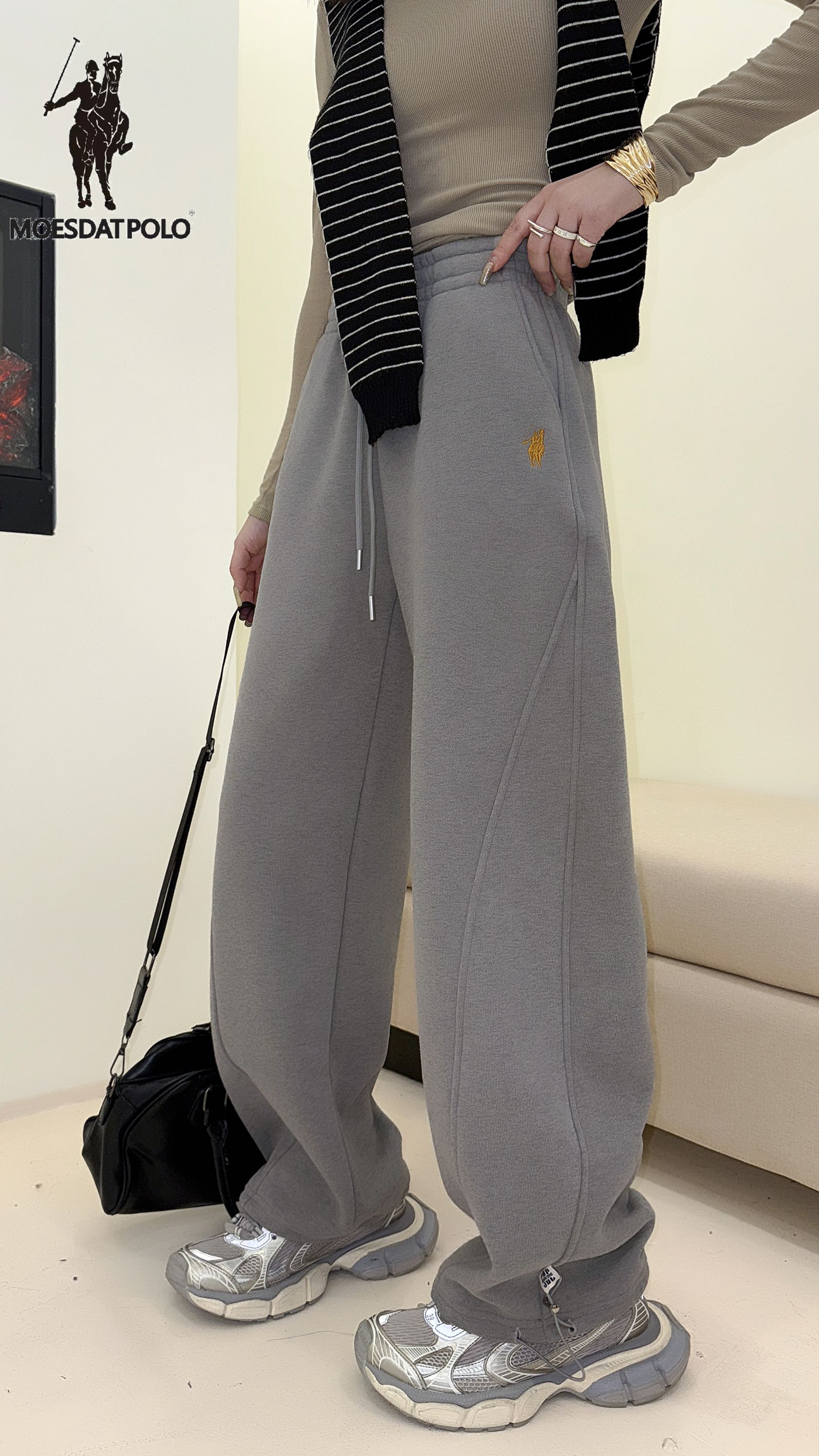 冬季加绒保暖休闲卫裤