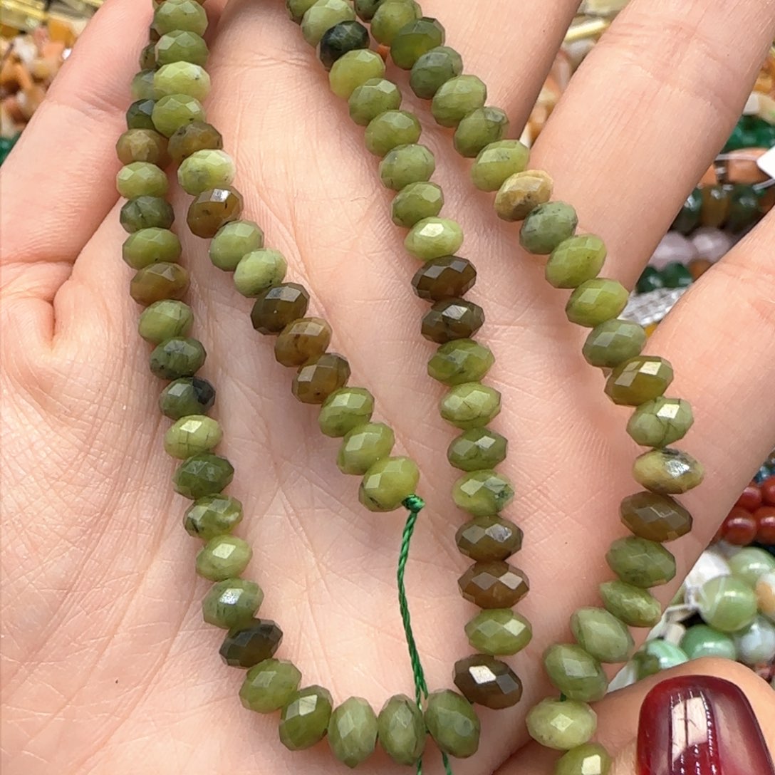 玛瑙/玉髓珠宝半成品未镶嵌南方玉切面算盘一条卡6