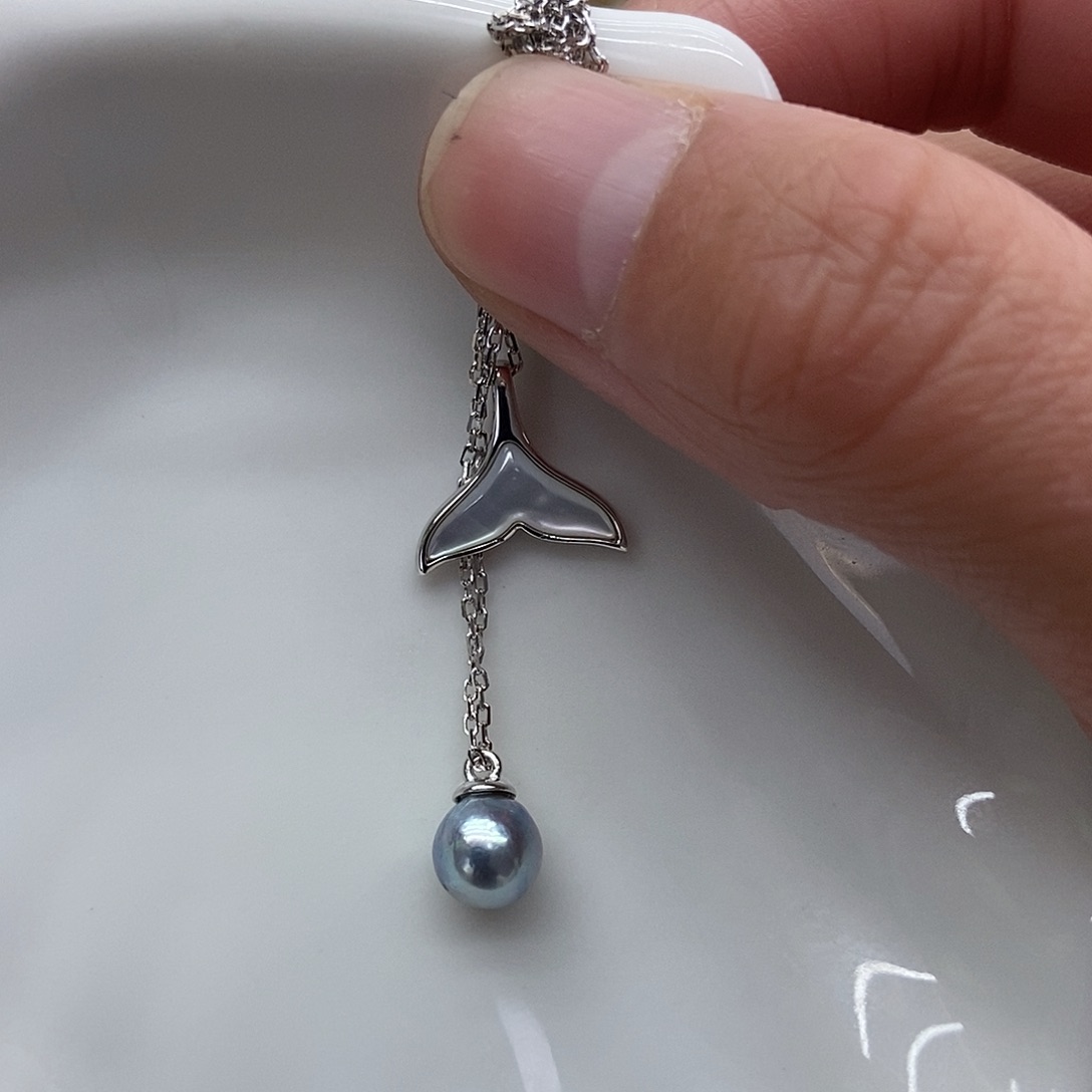 海水珍珠套链银S925镶嵌