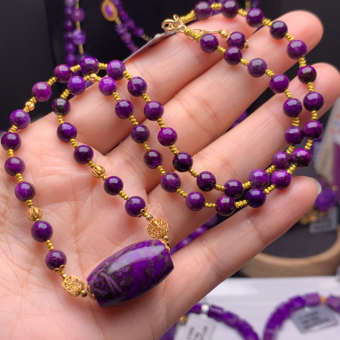 苏纪石（舒俱来）18K金镶嵌项链