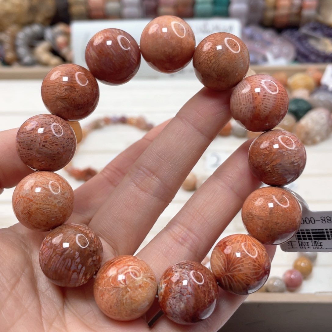 未镶嵌手链硅化玉豆**圆351