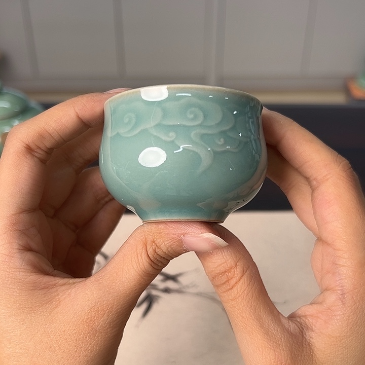 龙泉云间青瓷小米茶器