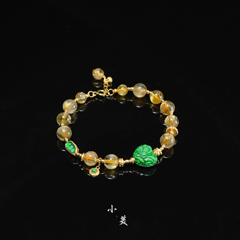 18K金翡翠爱心水晶手链（多样性发货）G9869
