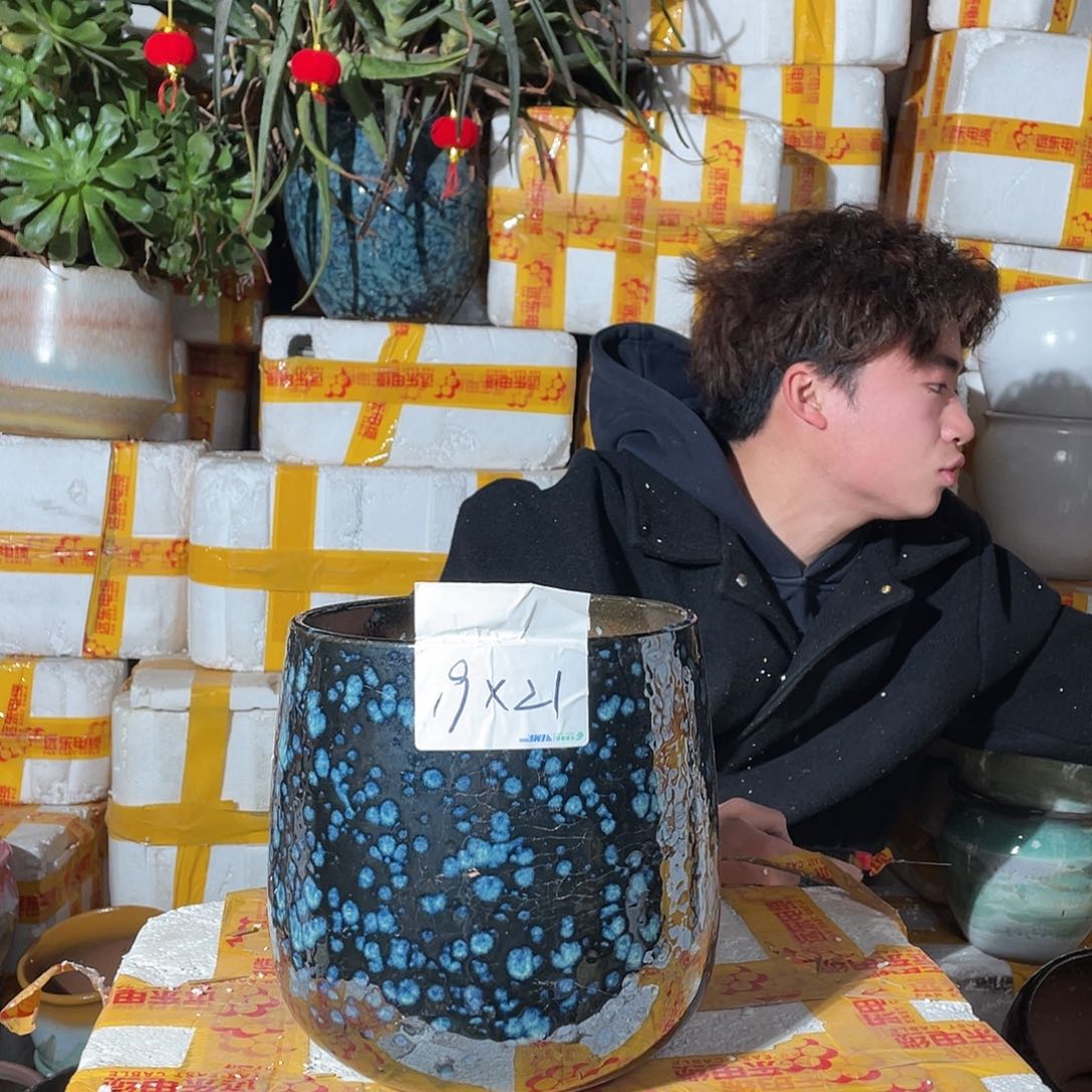 无铅玻璃宜兴紫砂花盆