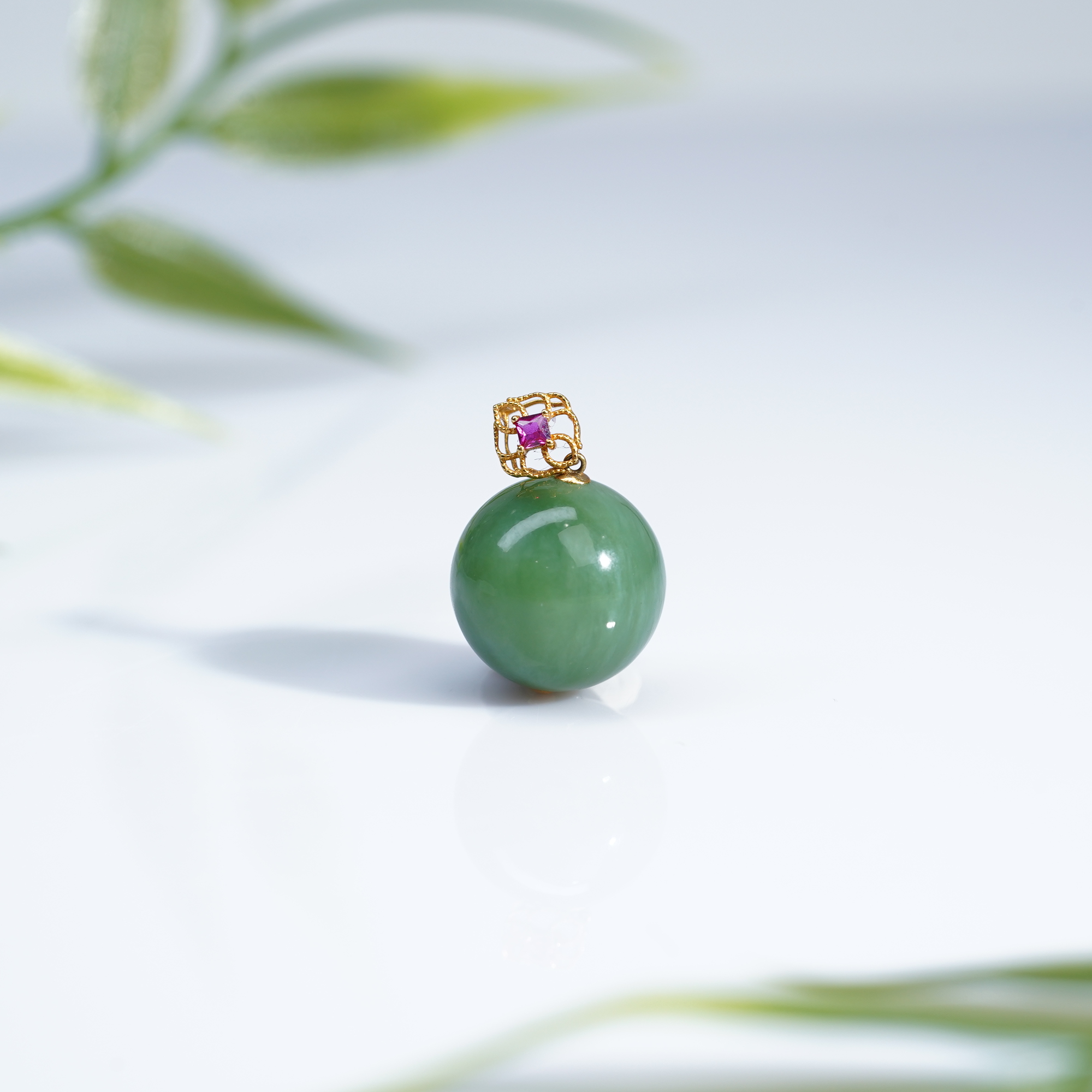 【小北好物】和田玉圆珠吊坠 QH16X439【多样性发一件】约13mm+