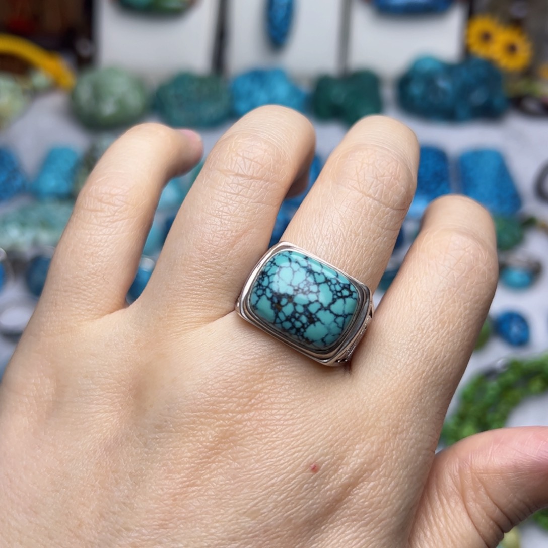 绿松石珠宝奇石银S925镶嵌