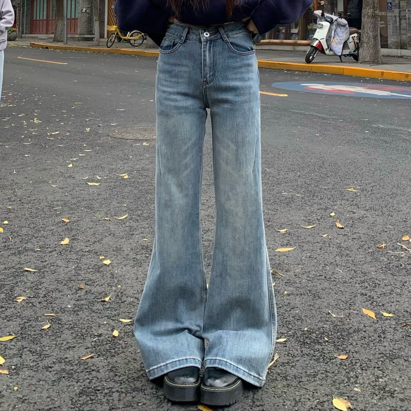 3MER  猫须不贴腿微喇牛仔裤