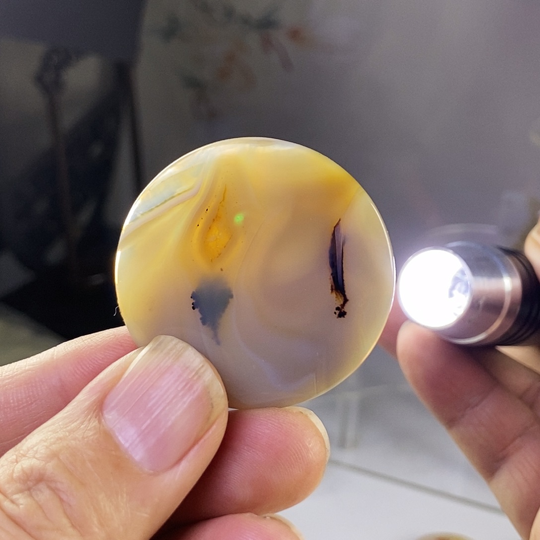 合成碳硅石非金属时尚图纹画面石饰品