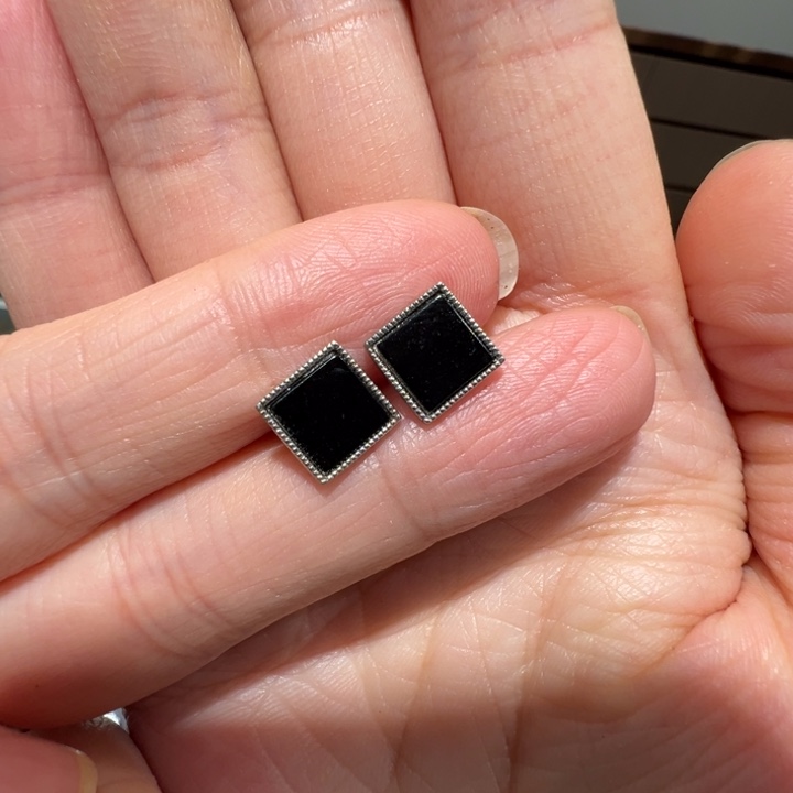 翡翠耳饰银S925镶嵌翡翠