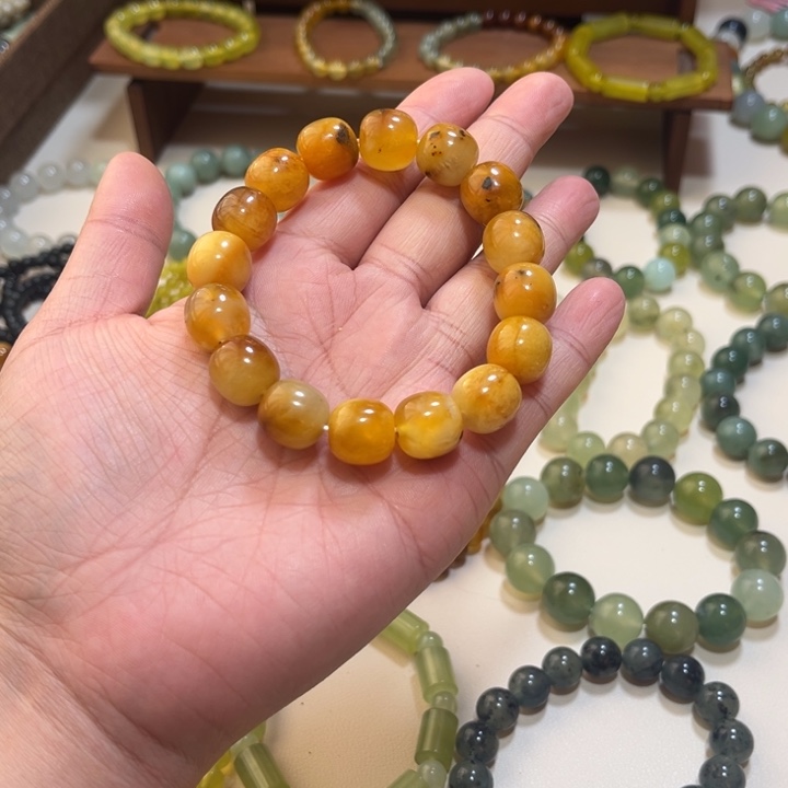 蛇纹石玉未镶嵌手链卡13