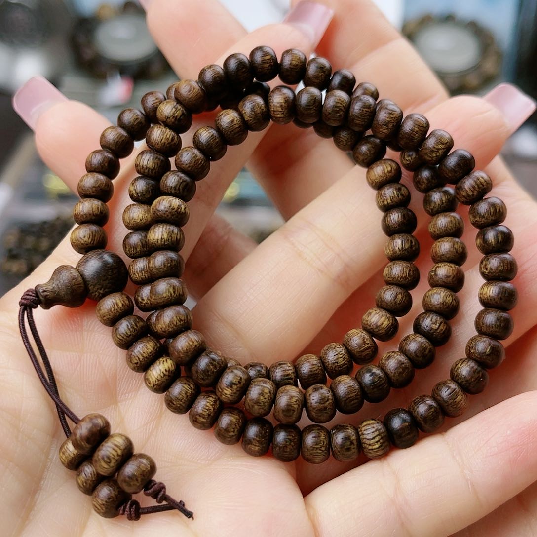 沉香手串富森红土沉玉化老料满留疤0.6×108