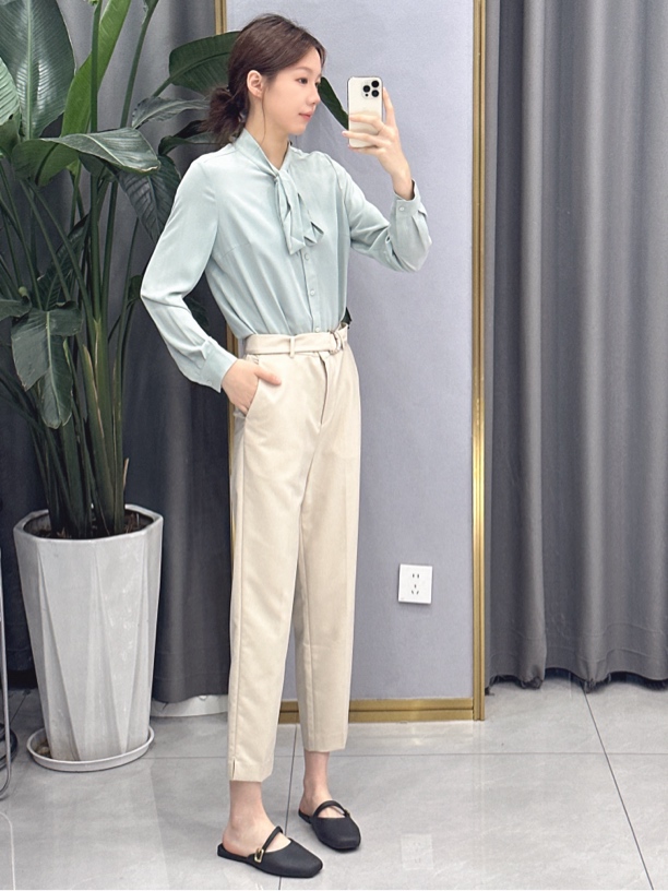 特折不支持退换/13240米色烟管裤