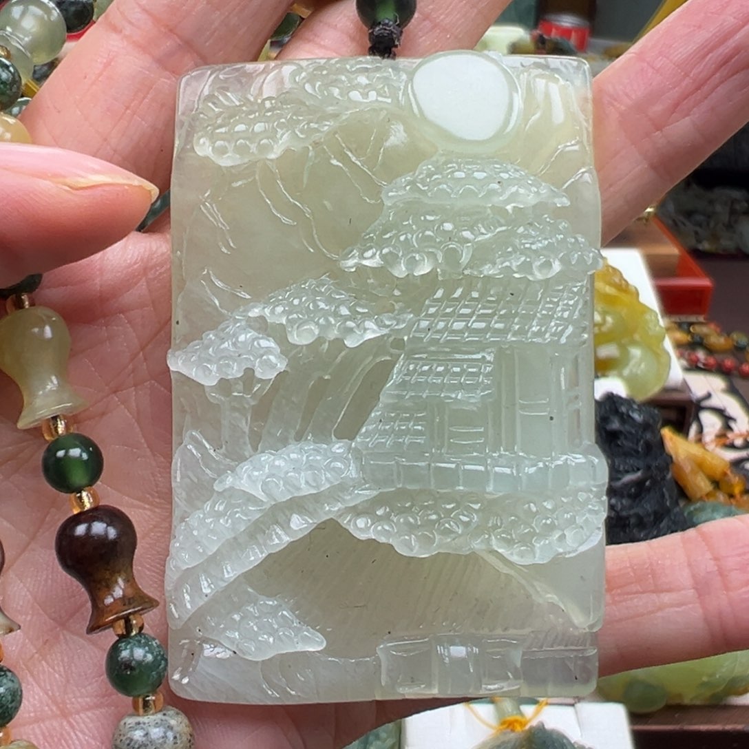 岫玉未镶嵌挂件挂件