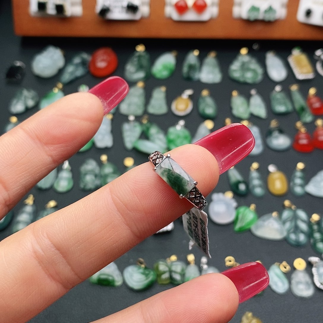 翡翠戒指银S925镶嵌用****2戒指