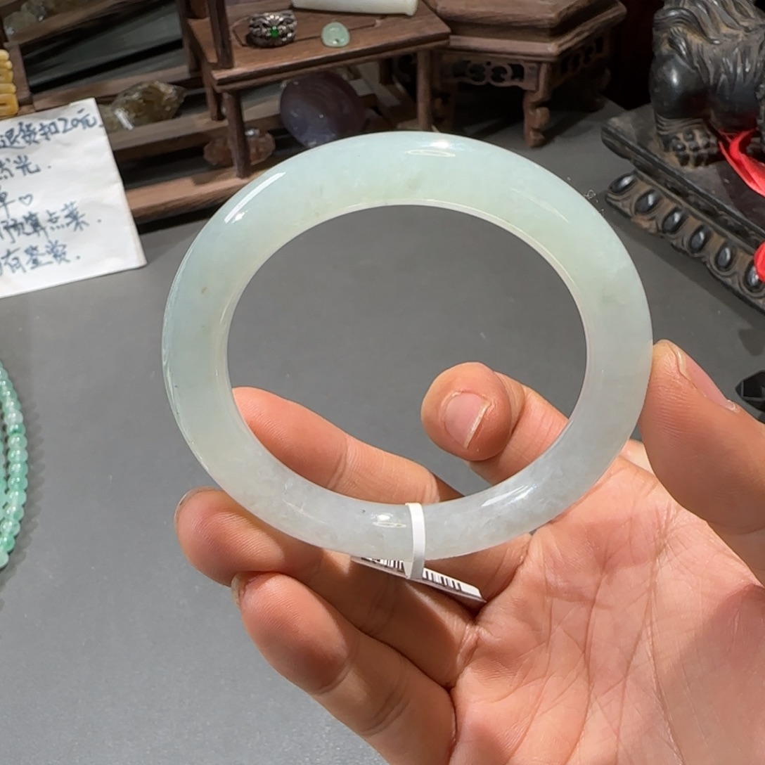 翡翠未镶嵌手镯55.3圆条