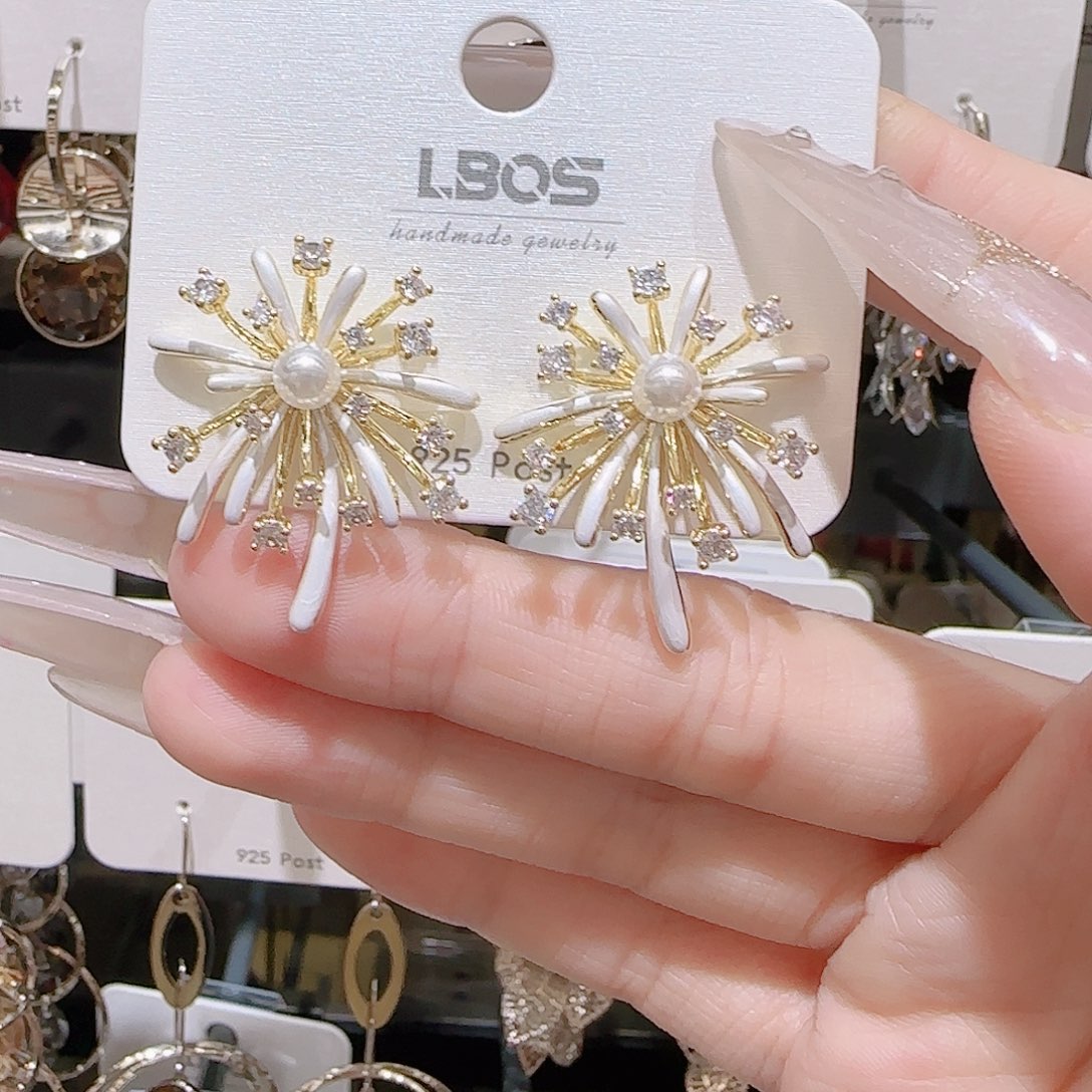 锆石铜合金925银耳环