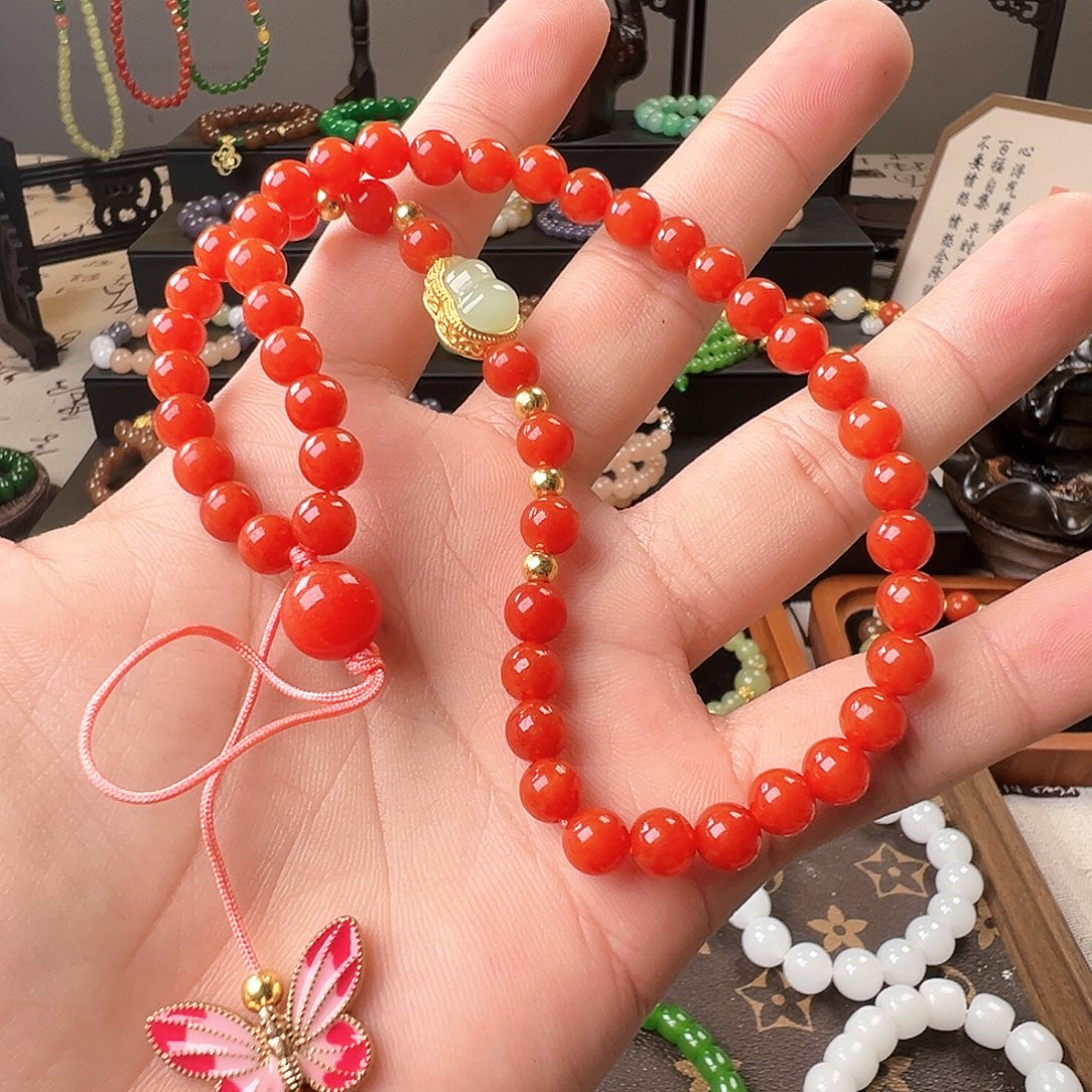 保山柿子红多圈手链