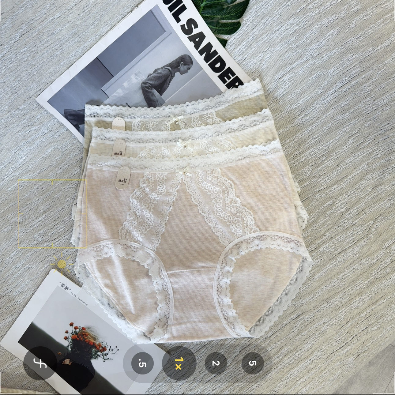 【大姐店】05018蕾丝糯米绒中高腰女士内裤