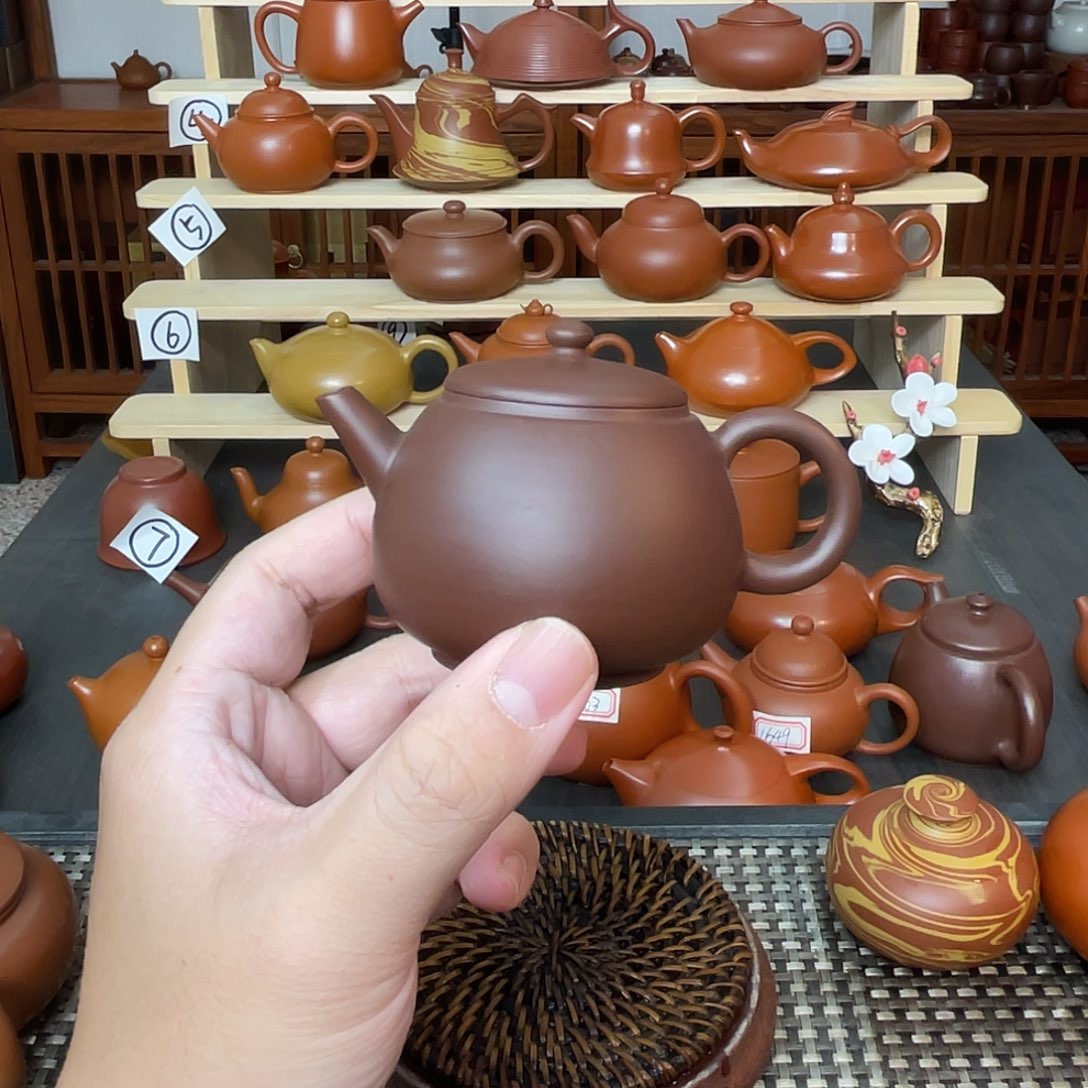 无***舞茶壶紫砂古龙蛋紫泥110cc