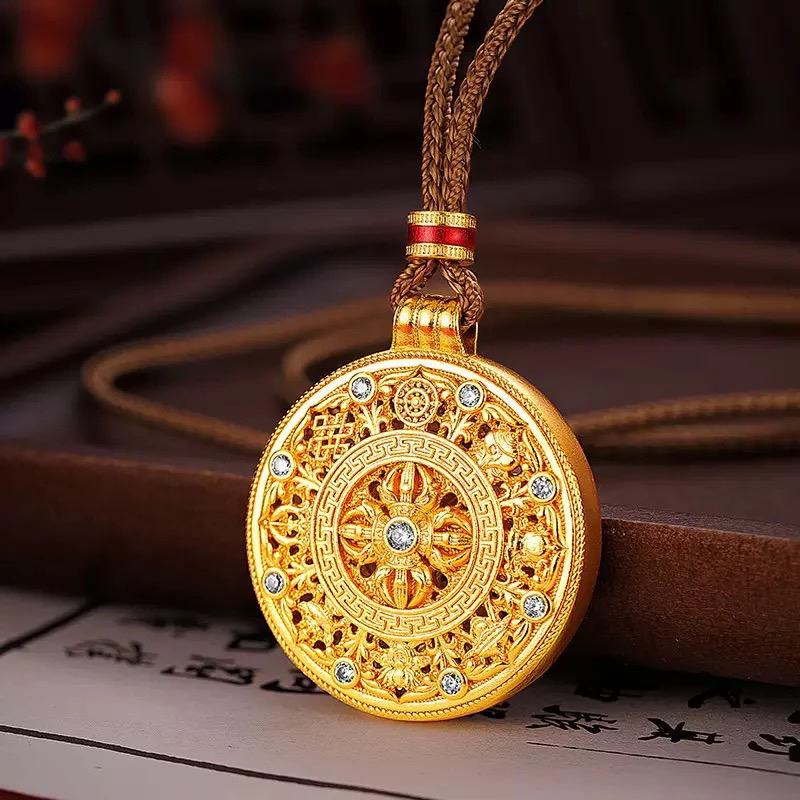 铜合金布艺项链 【金刚杵八宝罗盘】韦雪同款时尚手工编织饰品链子