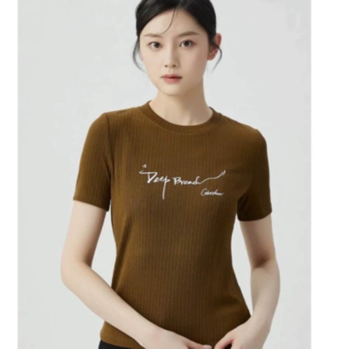 GIRDEAR/哥弟修身质感T恤百搭圆领时尚显瘦休闲夏季简约1300896