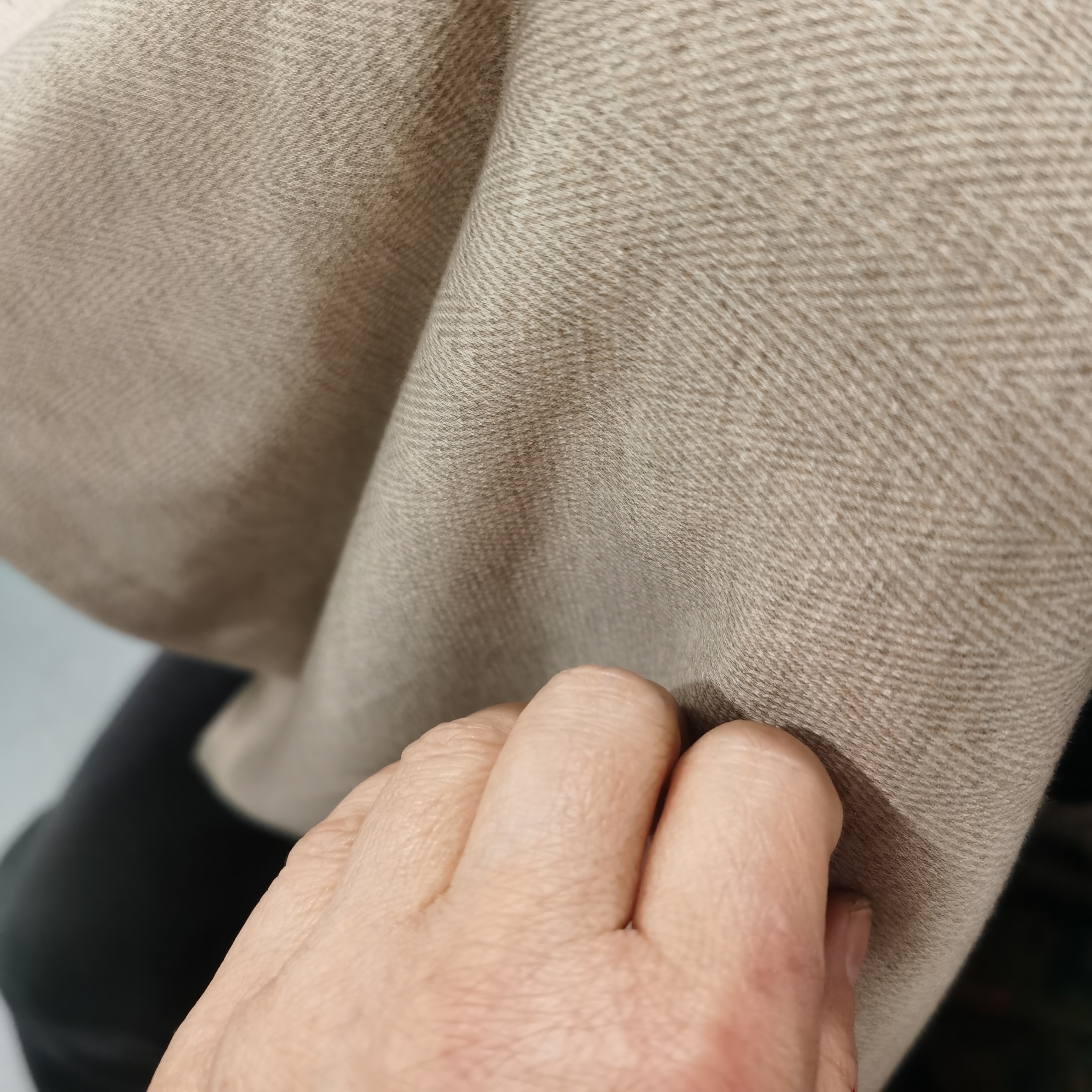 水洗羊绒布料燕麦色一体1.1米