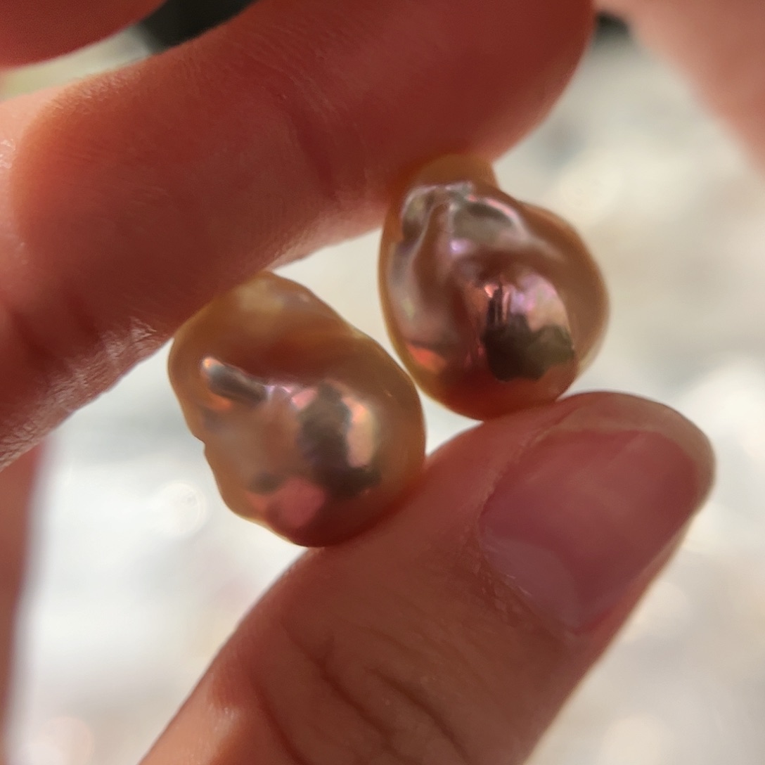 淡水珍珠耳饰银S925镶嵌