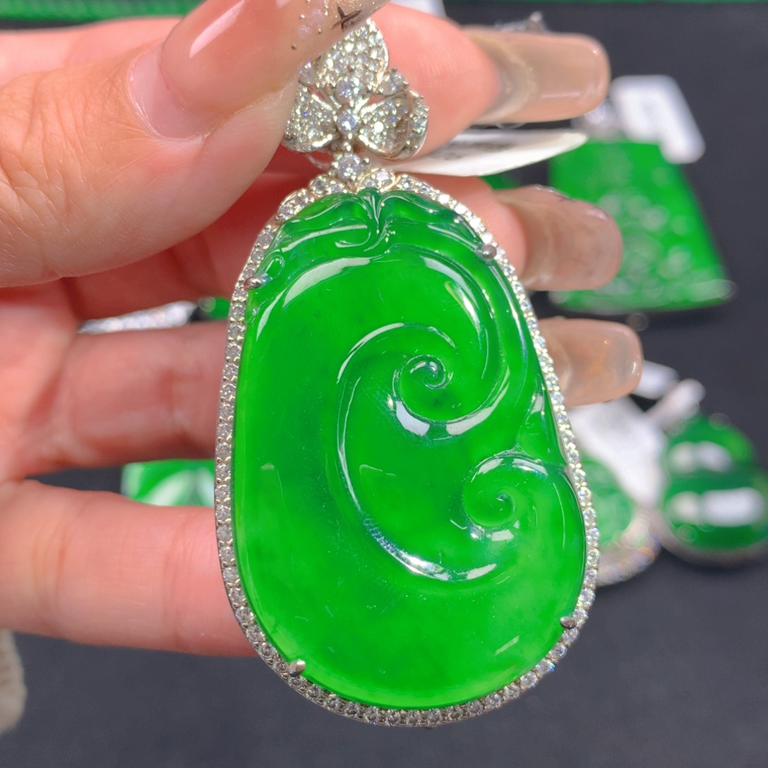 翡翠颈饰银S925镶嵌1111111111