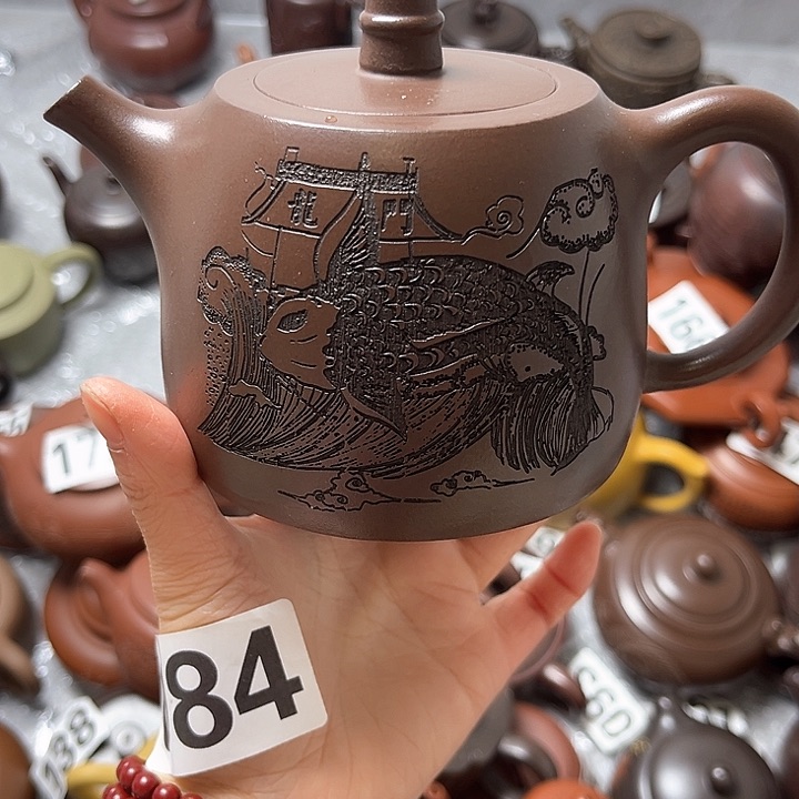 紫砂茶壶紫砂微瑕半手