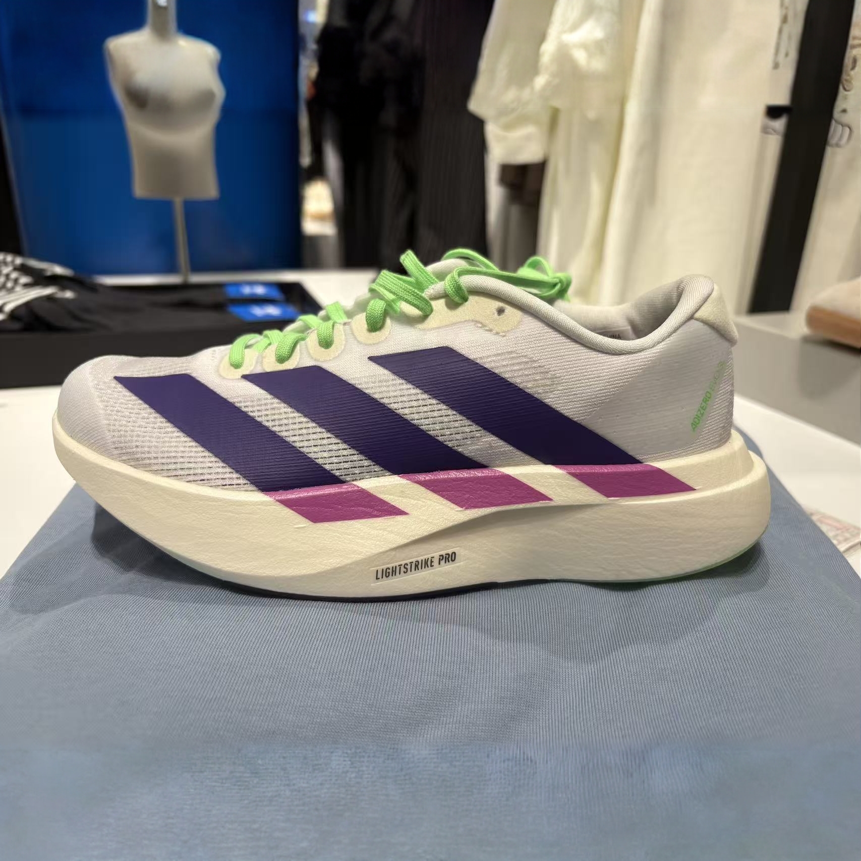 adidas Adizero EvoSL梦幻紫女款防滑耐磨竞速运动跑步鞋JS4456