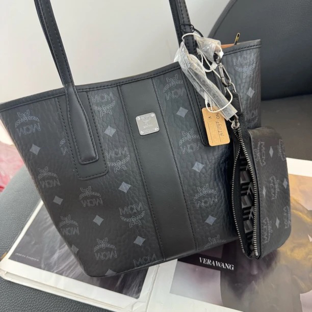 99新 MCM 大麦中古/mcm黑色迷你托特/腋下