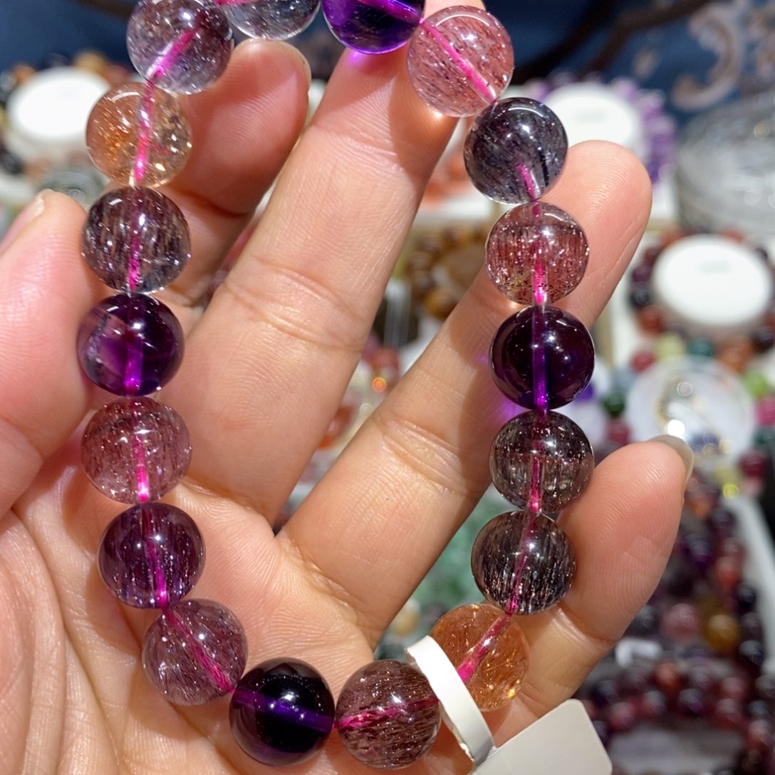 水晶手串未镶嵌老矿超七11