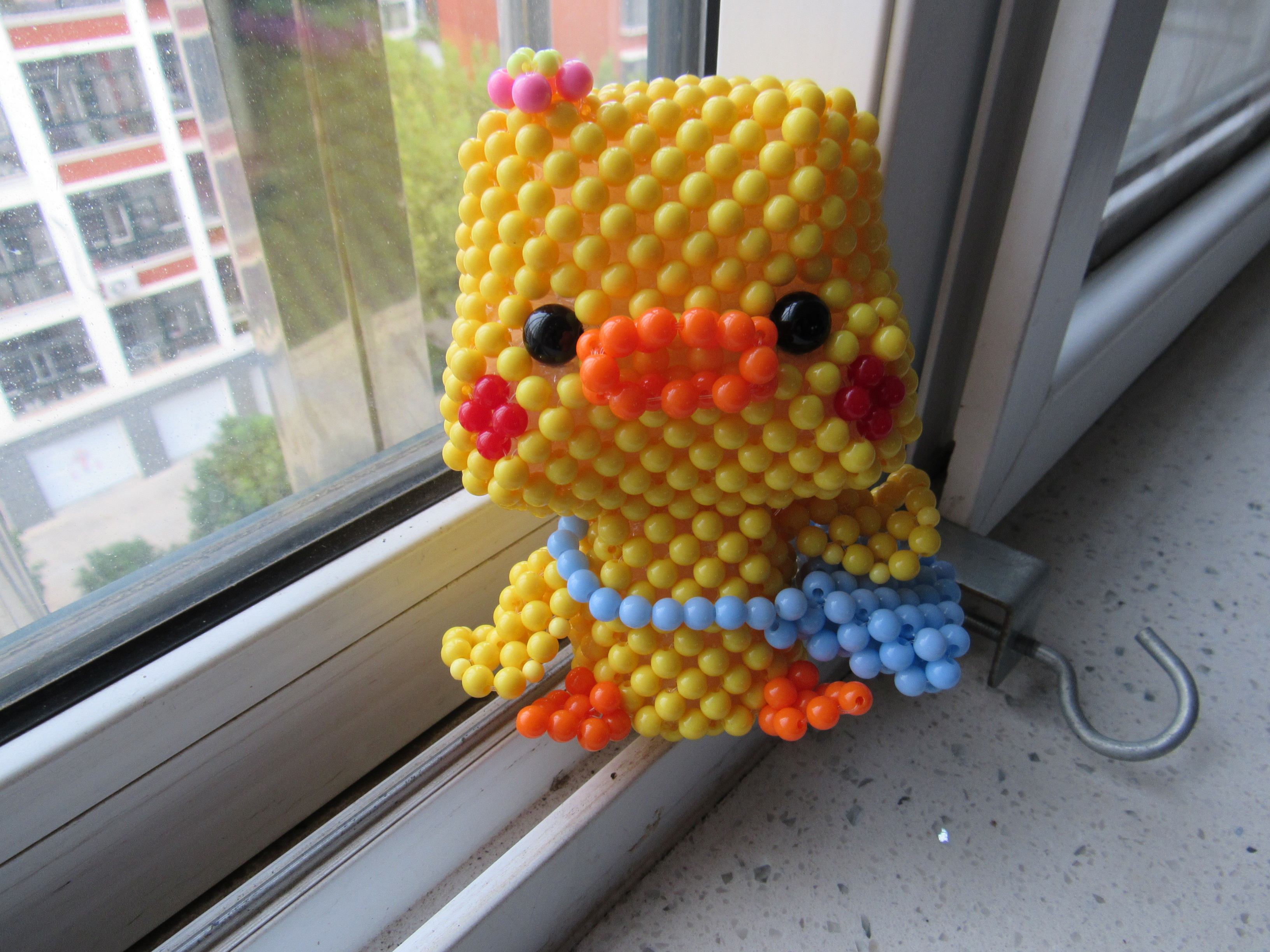亚克力珠珠育足鸭DIY手工串珠摆件包挂件