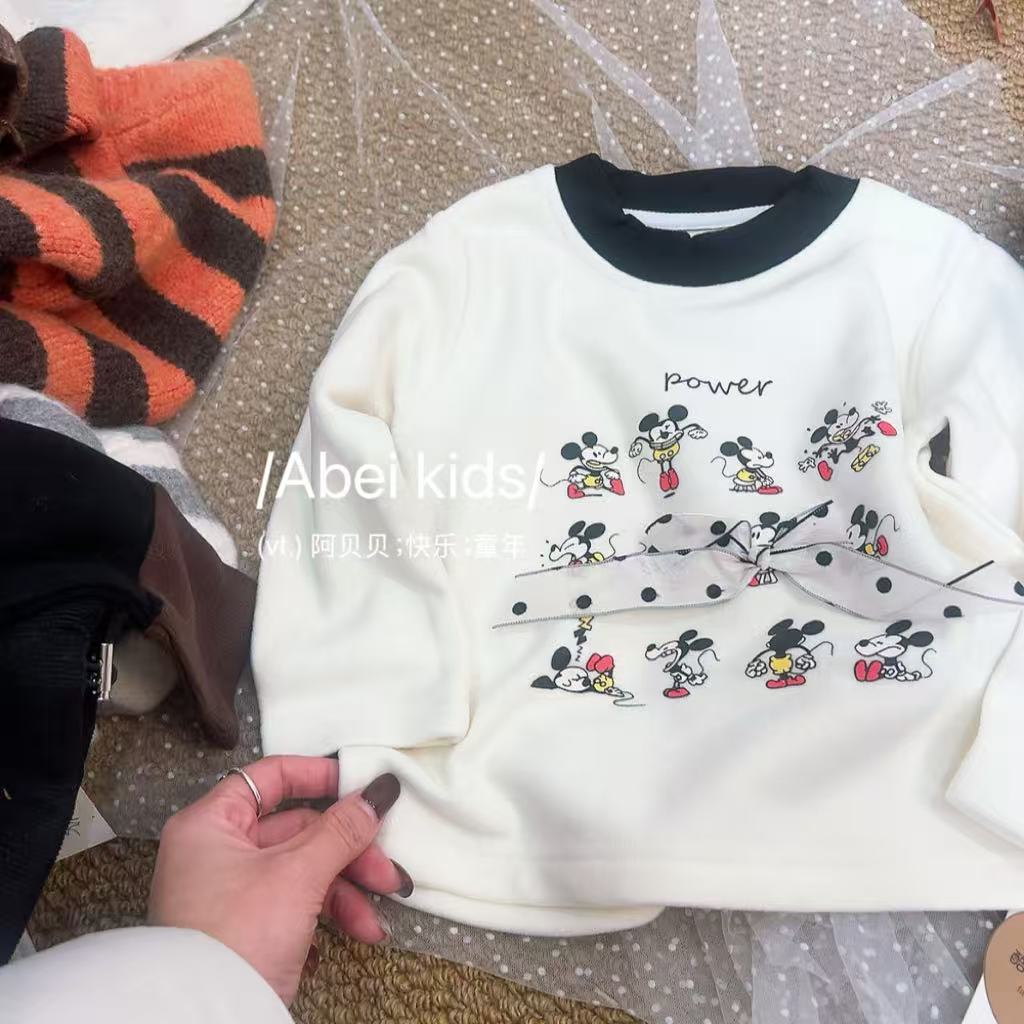 【N1】酷米点点蝴蝶结打底童装