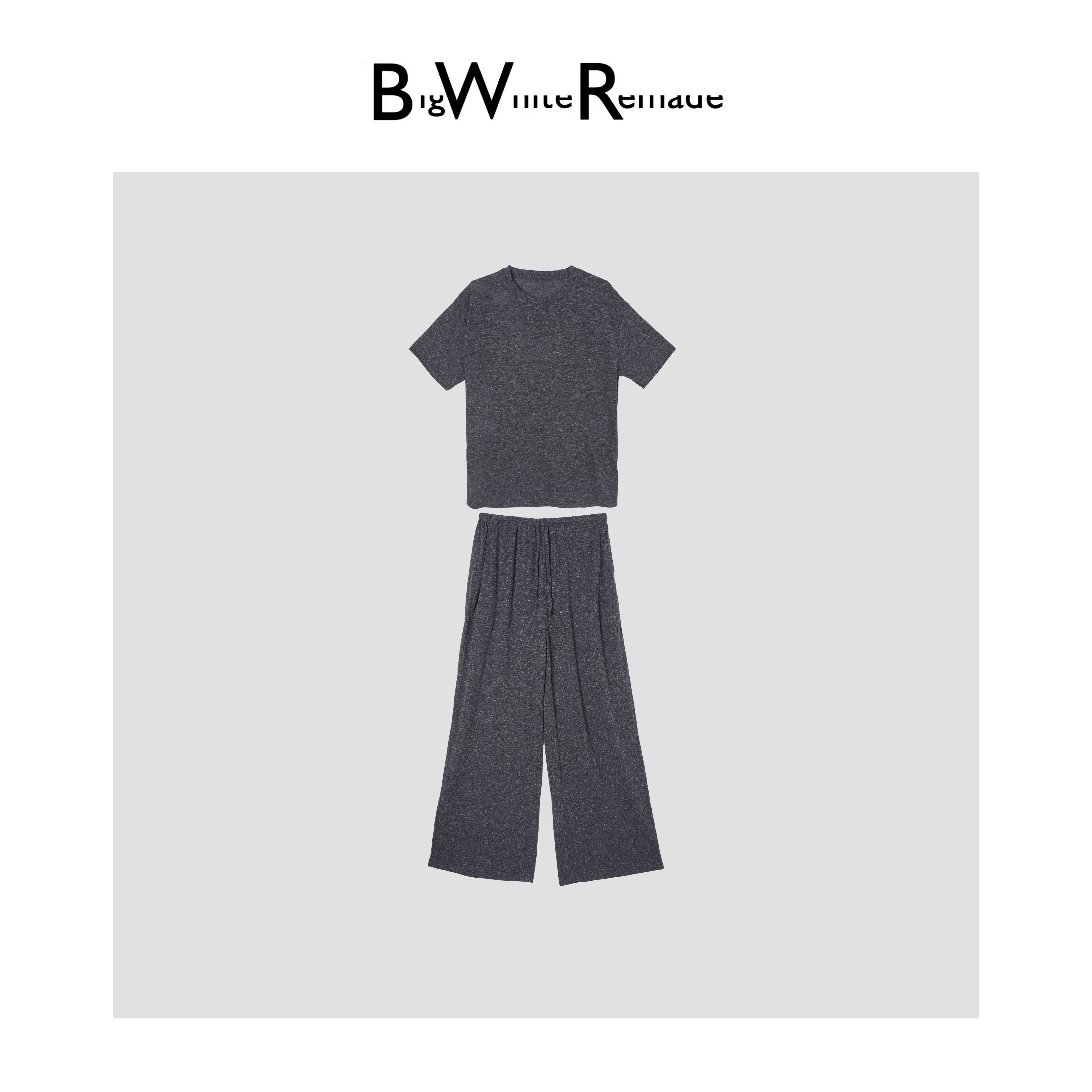 BIG WHITE REMADE”暗夜舞者”休闲松弛慵懒亚麻潮流百搭T恤DB25005