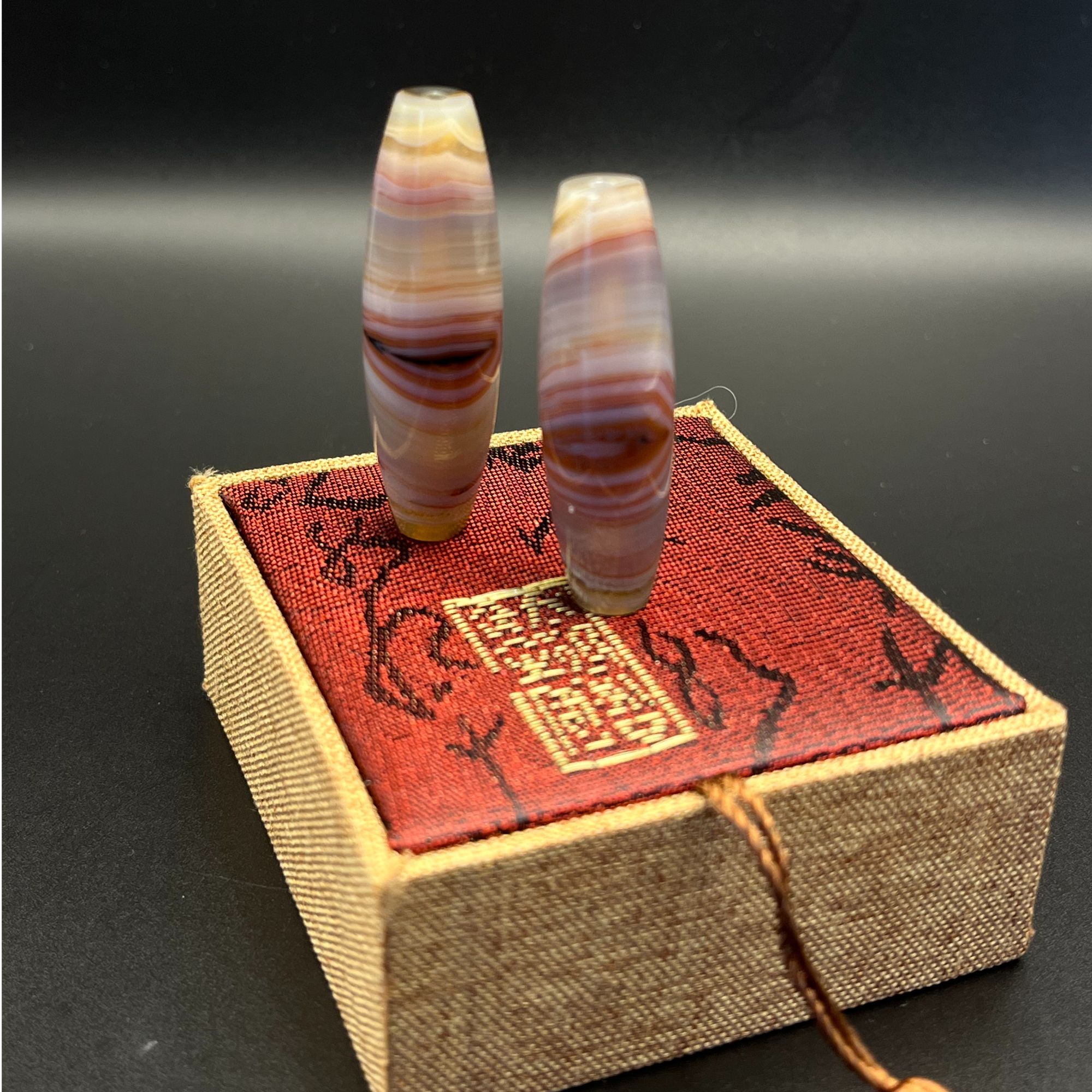 七彩缤纷天然缠丝玛瑙-情侣款