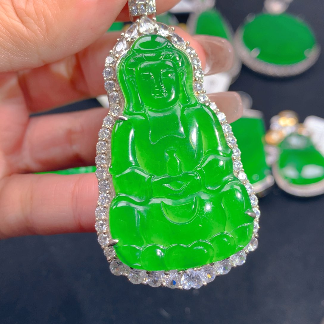 翡翠颈饰银S925镶嵌11111111111