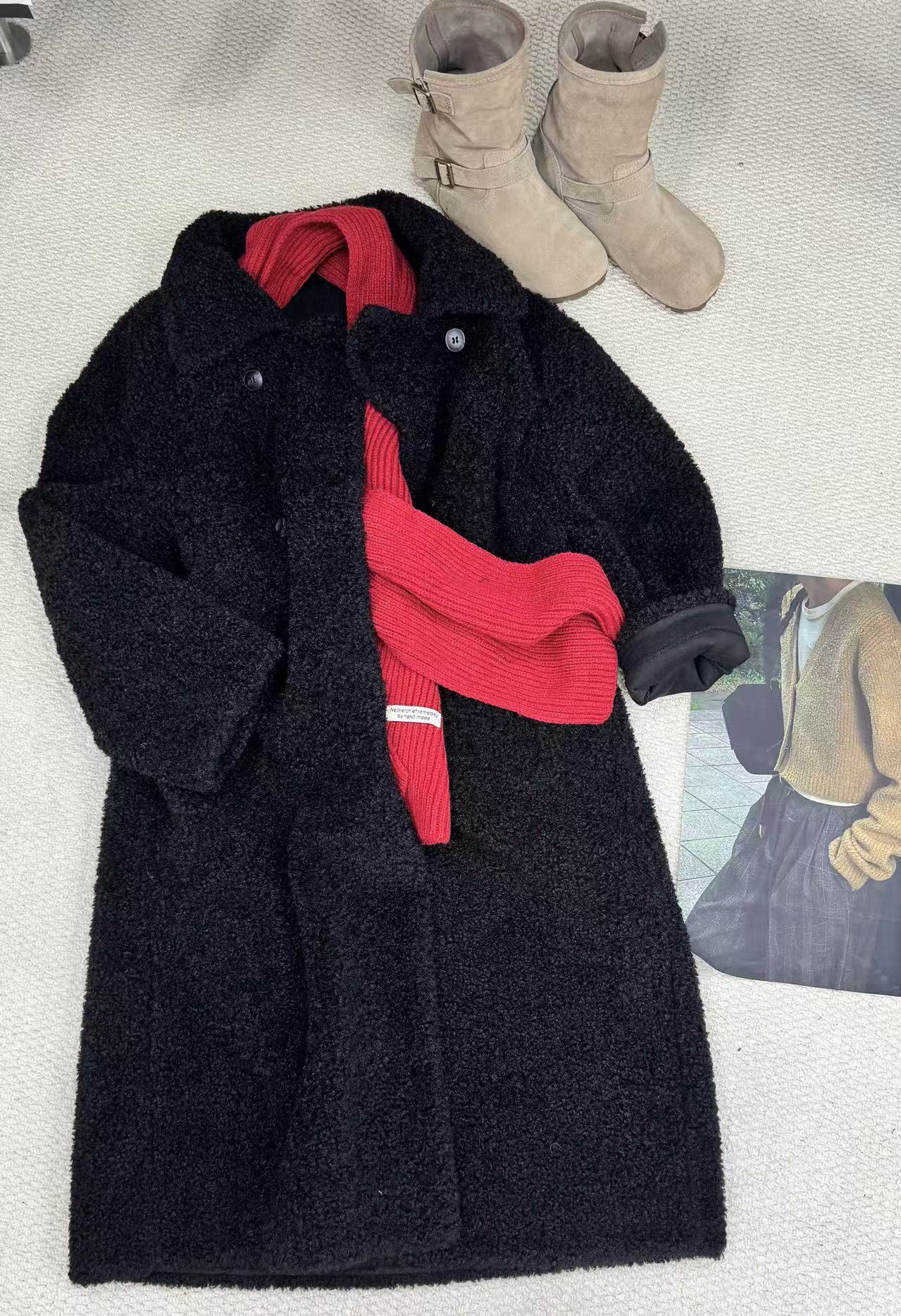 直下摆长款保暖女单排扣短外套秋冬外套时尚呢大衣