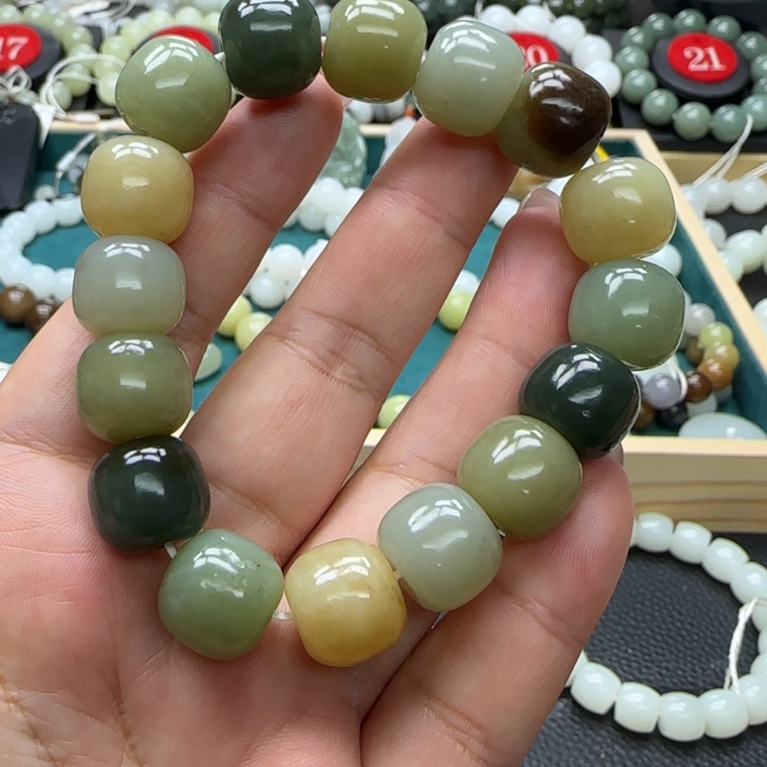 和田玉未镶嵌手链14