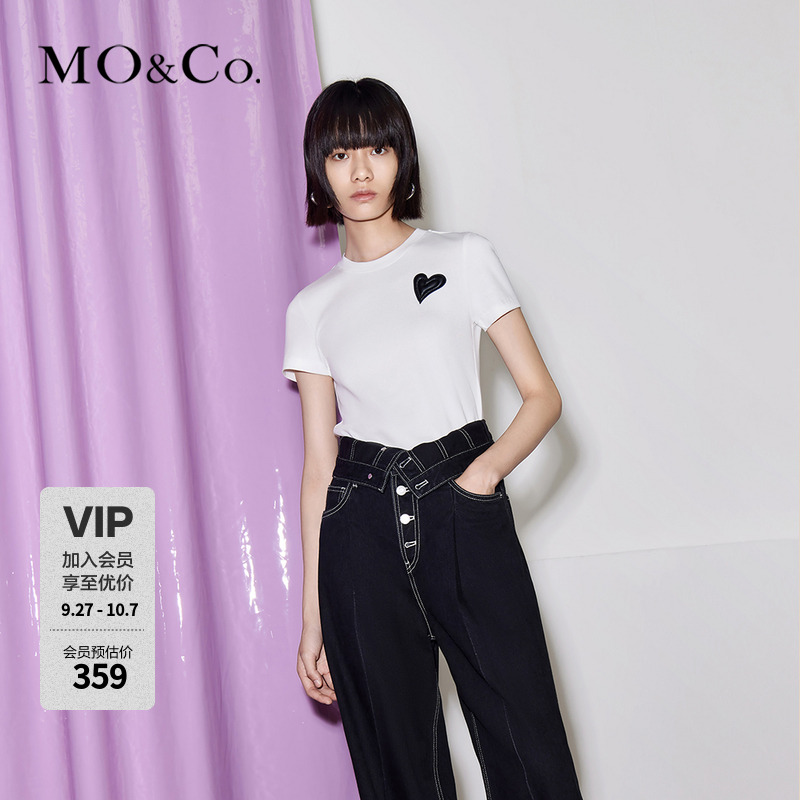 MOCO立体爱心修身正肩短袖T恤MBC3TEET20