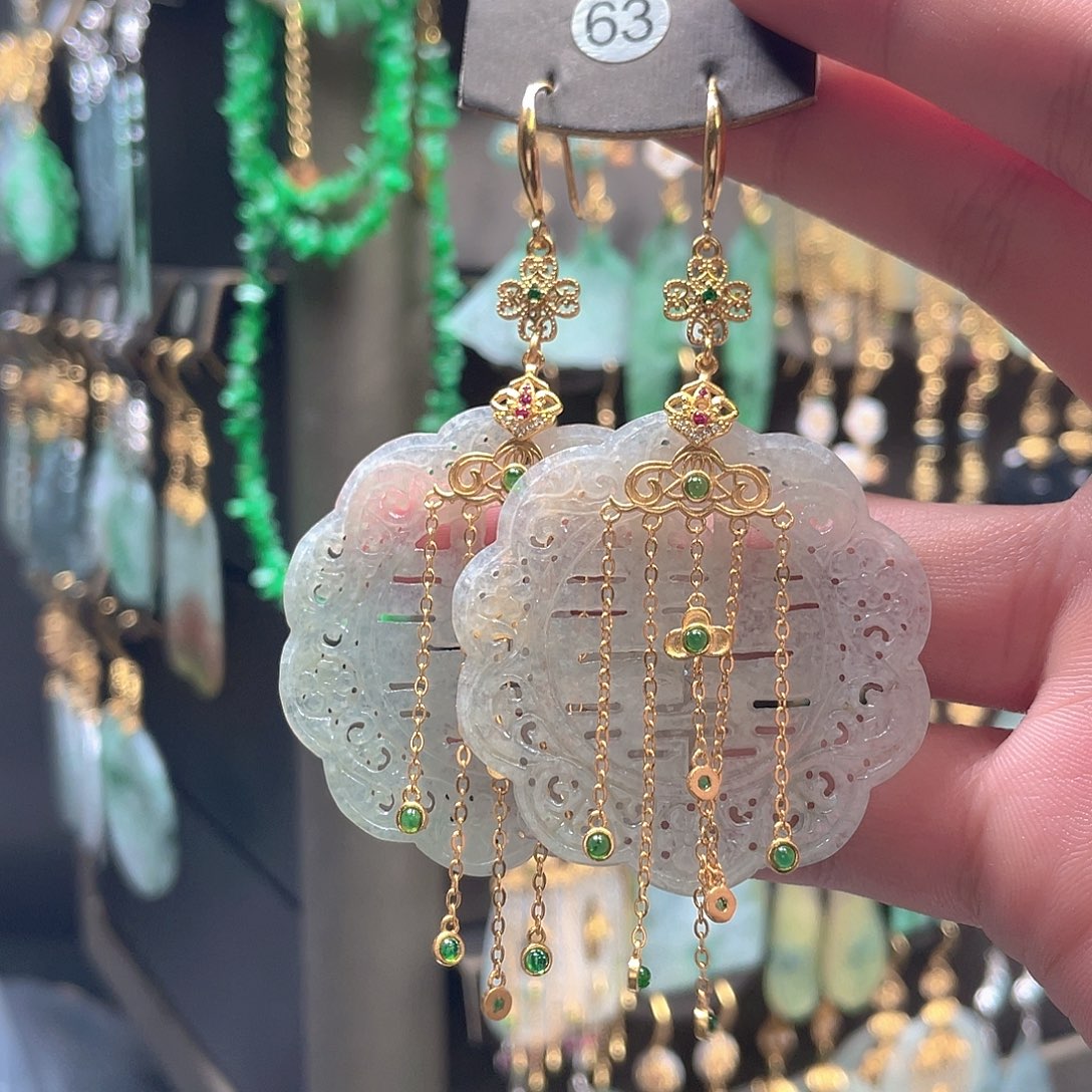 翡翠未镶嵌耳饰翡翠