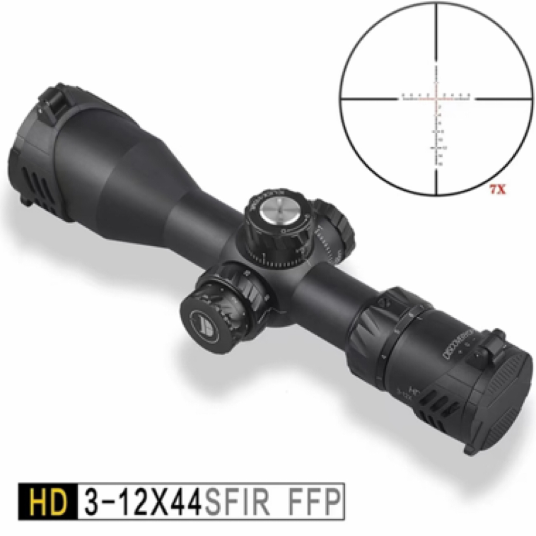 发现者HD3-12X44十字望远镜前置侧调焦灯光户外瞄准器高清抗震镜