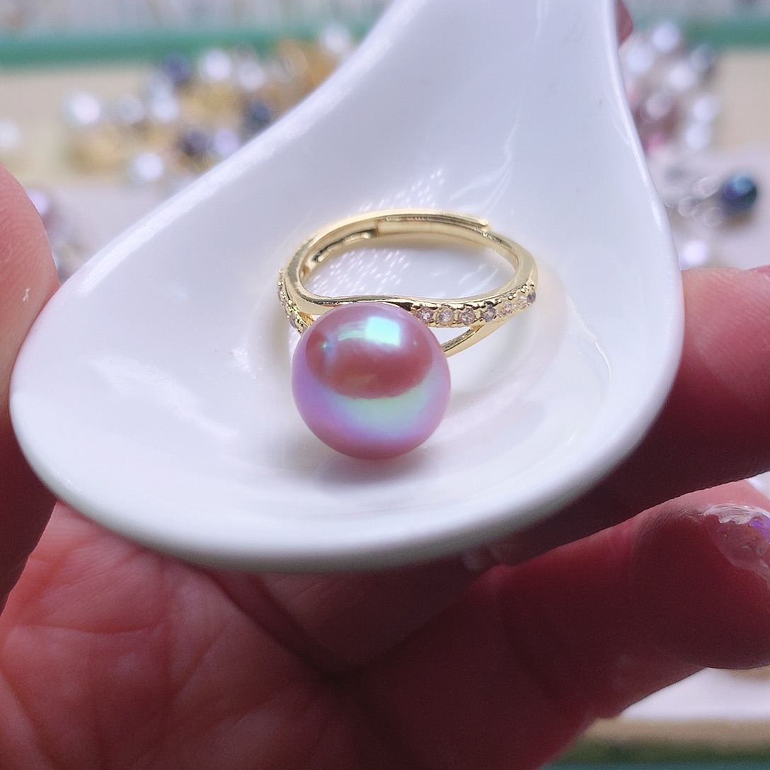 淡水珍珠戒指合金