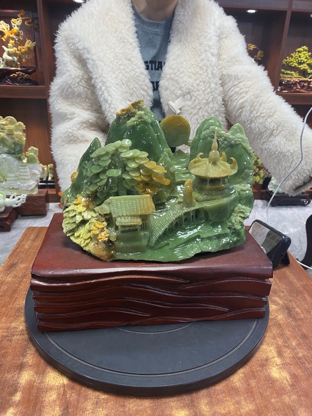 摆件新中式玄关山水摆件办公室摆件