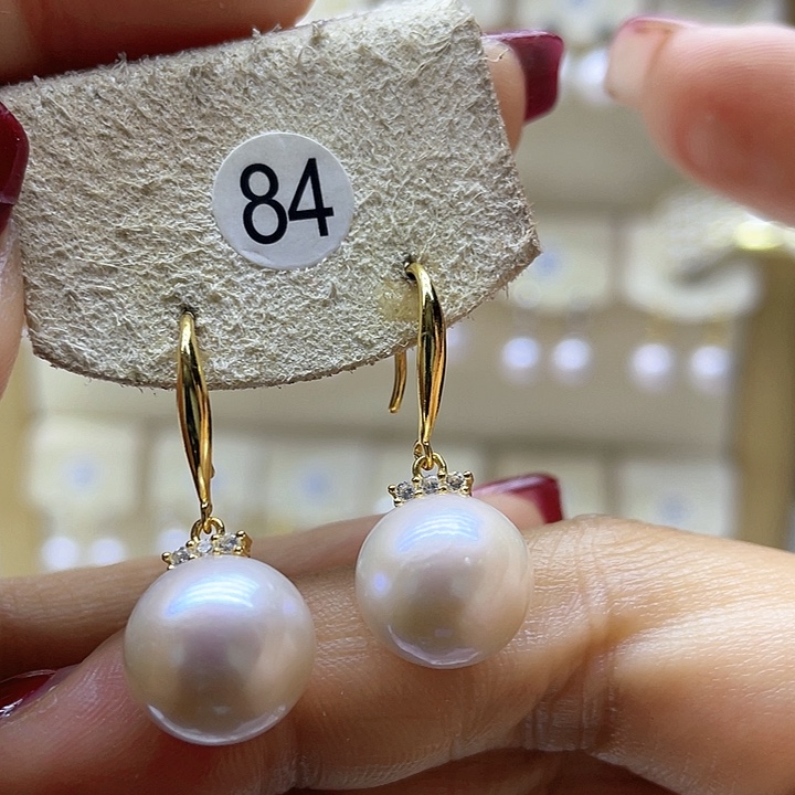 淡水珍珠耳饰银S925镶嵌