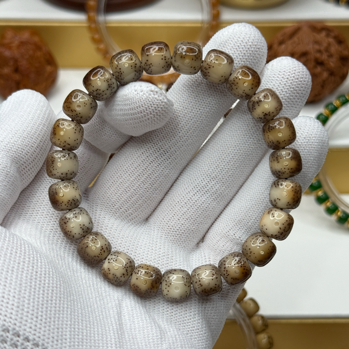 糯冰玉化火烧云眼睛留白小细星单圈