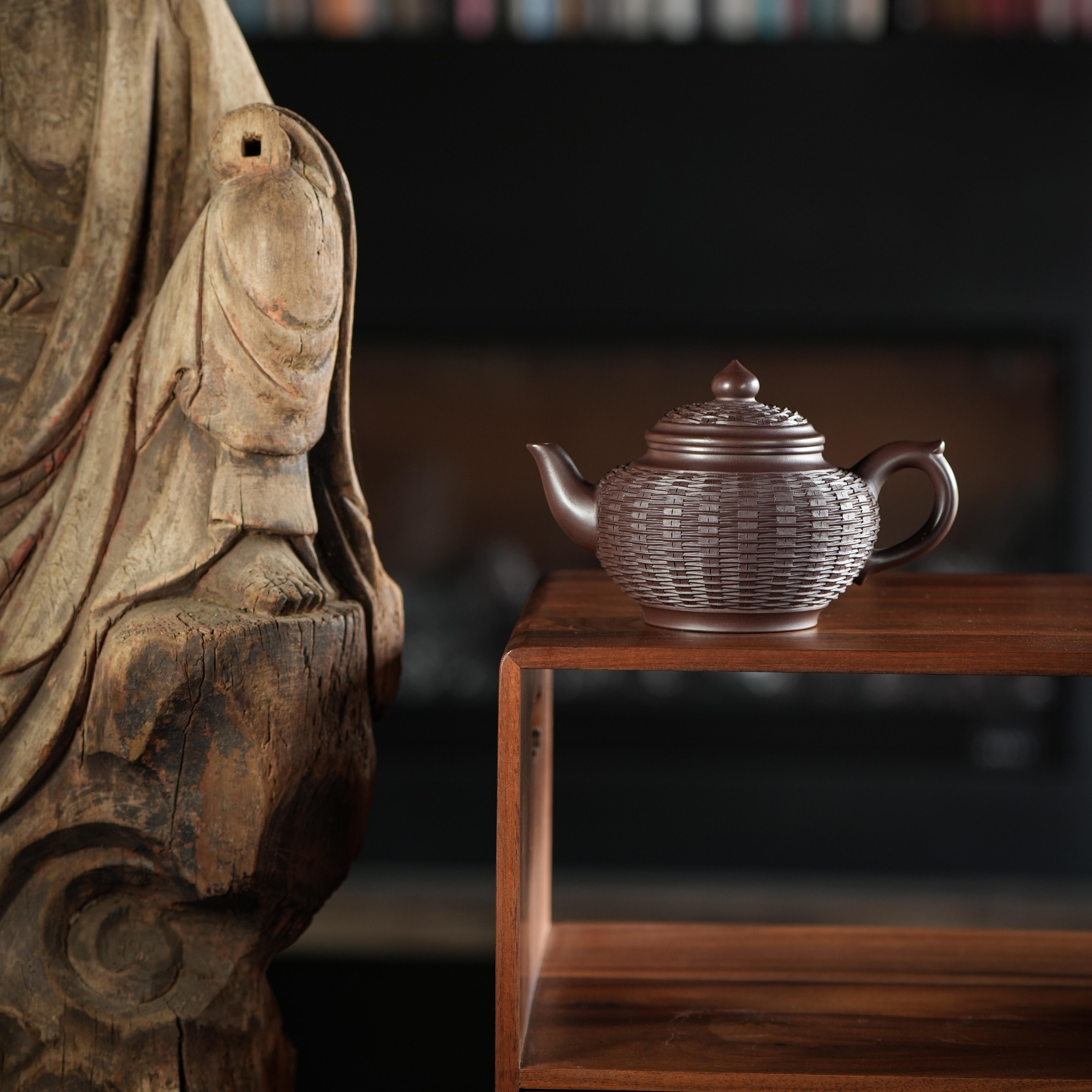 正高工范秀芳作品《竹编笑樱》大生紫泥300cc